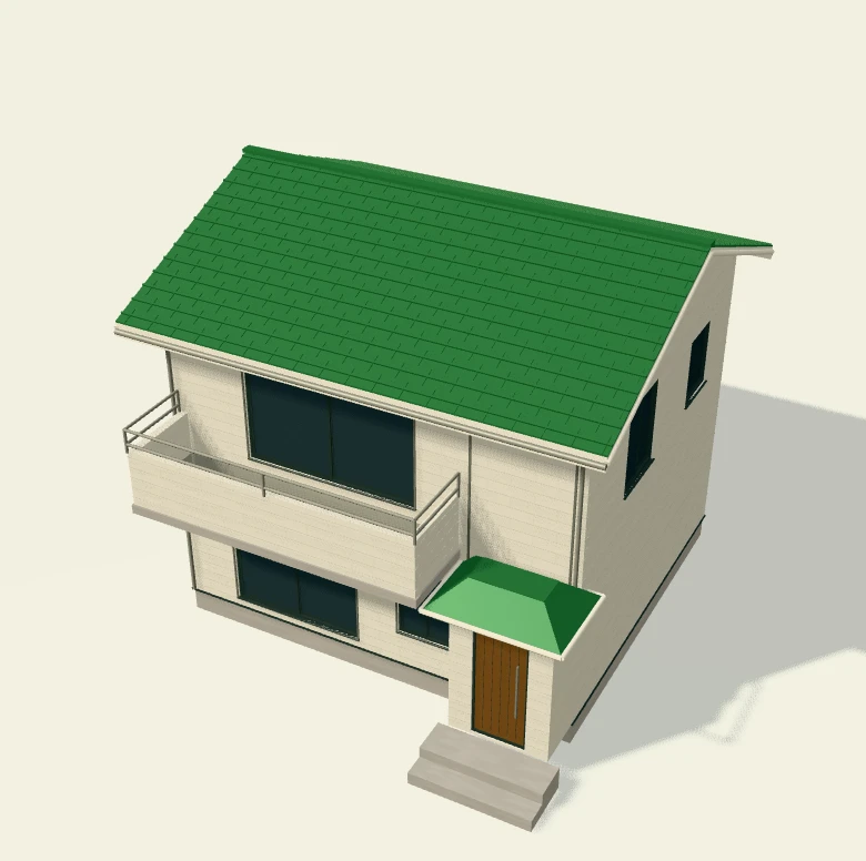 住宅模型で屋根塗装の場所を示した図