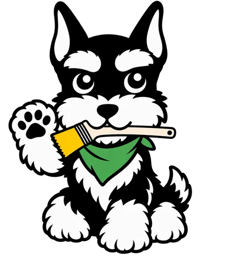 手招きする法崎塗工の犬